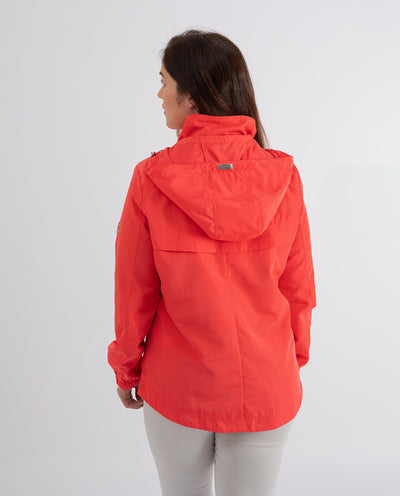 HOODED PARKA WITH CORAL LIVING DETAIL