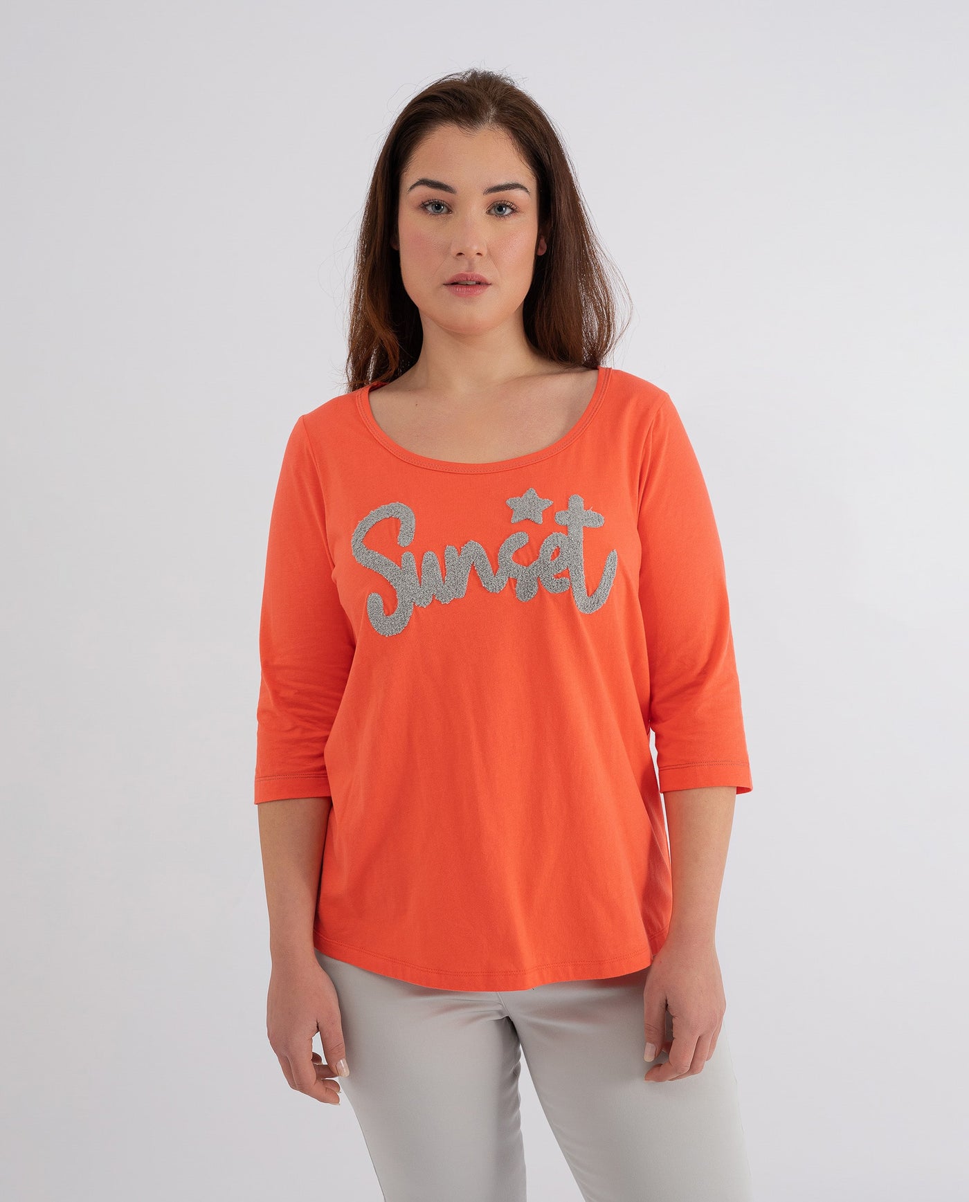EMBROIDERED CORAL TERRY SHIRT