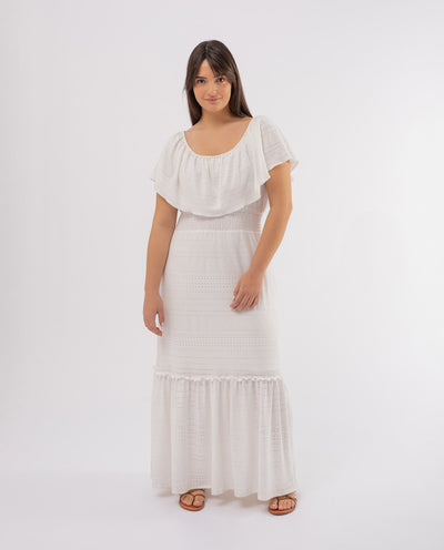 IBIZA DRESS WITH WHITE RUFFLES