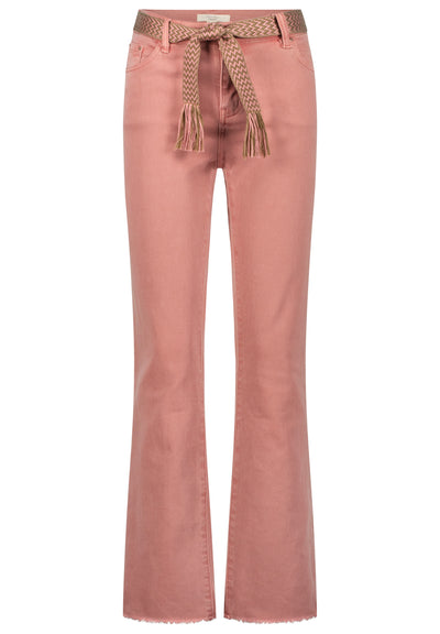PANTS WITH 5 POCKETS WITH PINK BELT