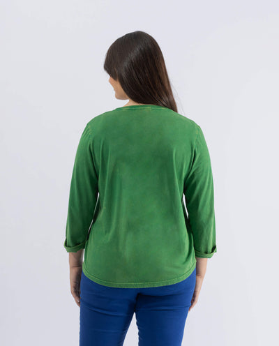 GREEN PEACOCK WASHED T-SHIRT