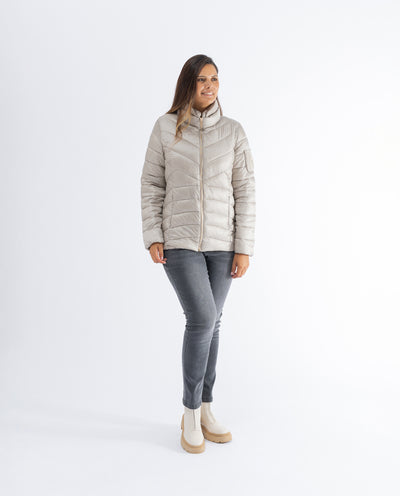 PARKA WITH NECK AND POCKET BEIGE KNIT