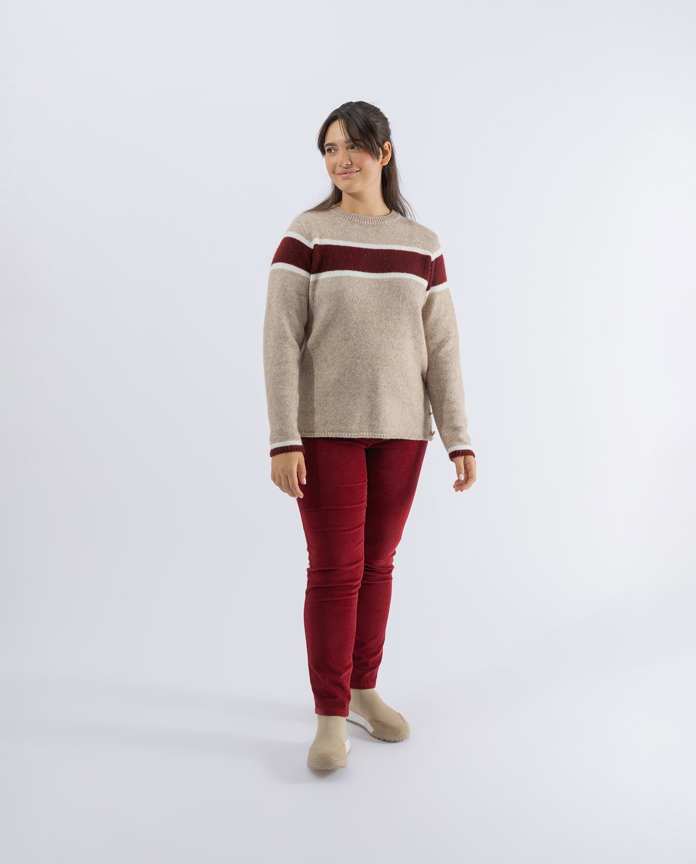 POSITIONAL STRIPE SWEATER TOP