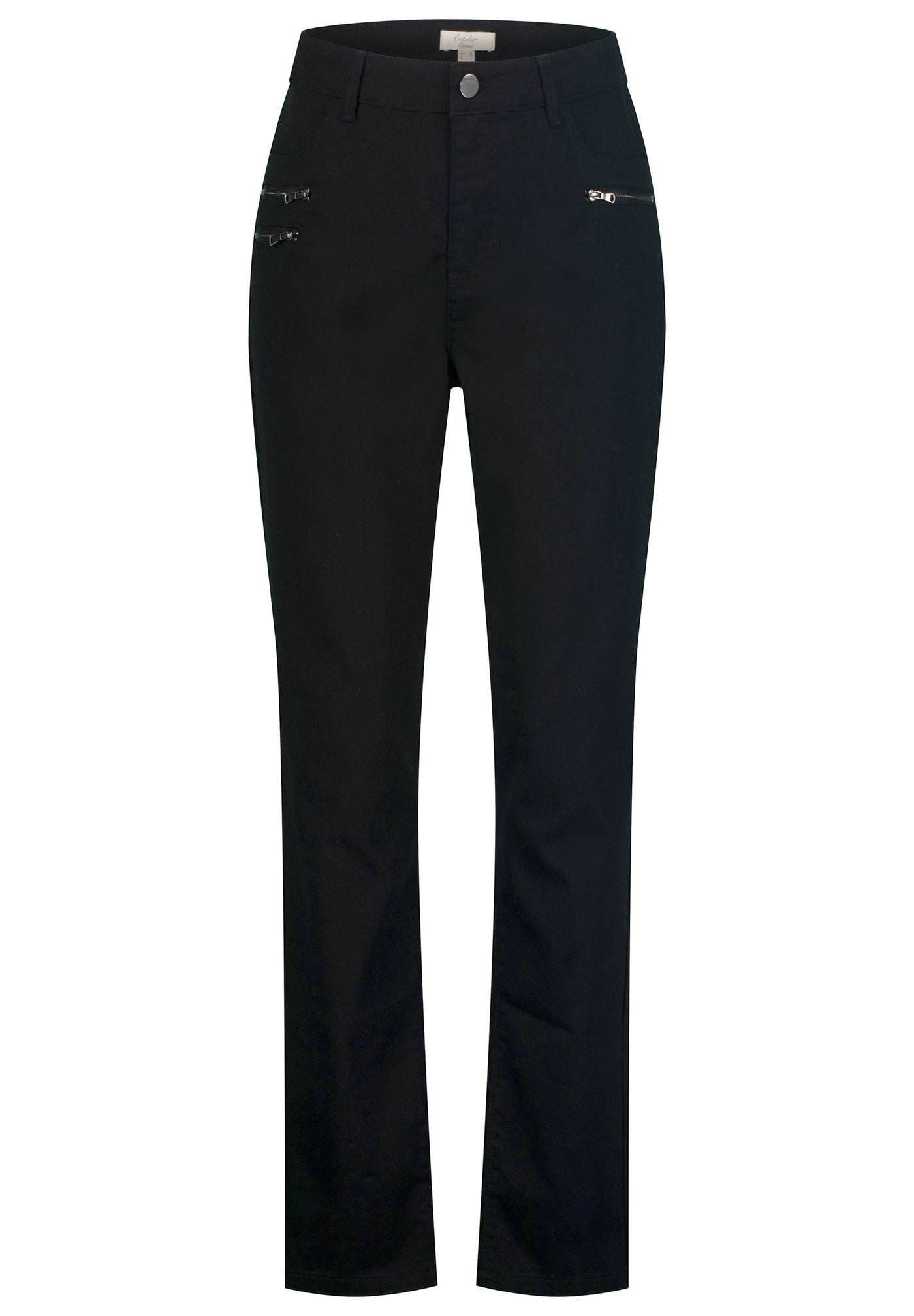PANTS WITH 5 POCKETS WITH DECORATIVE ZIPPERS BLACK