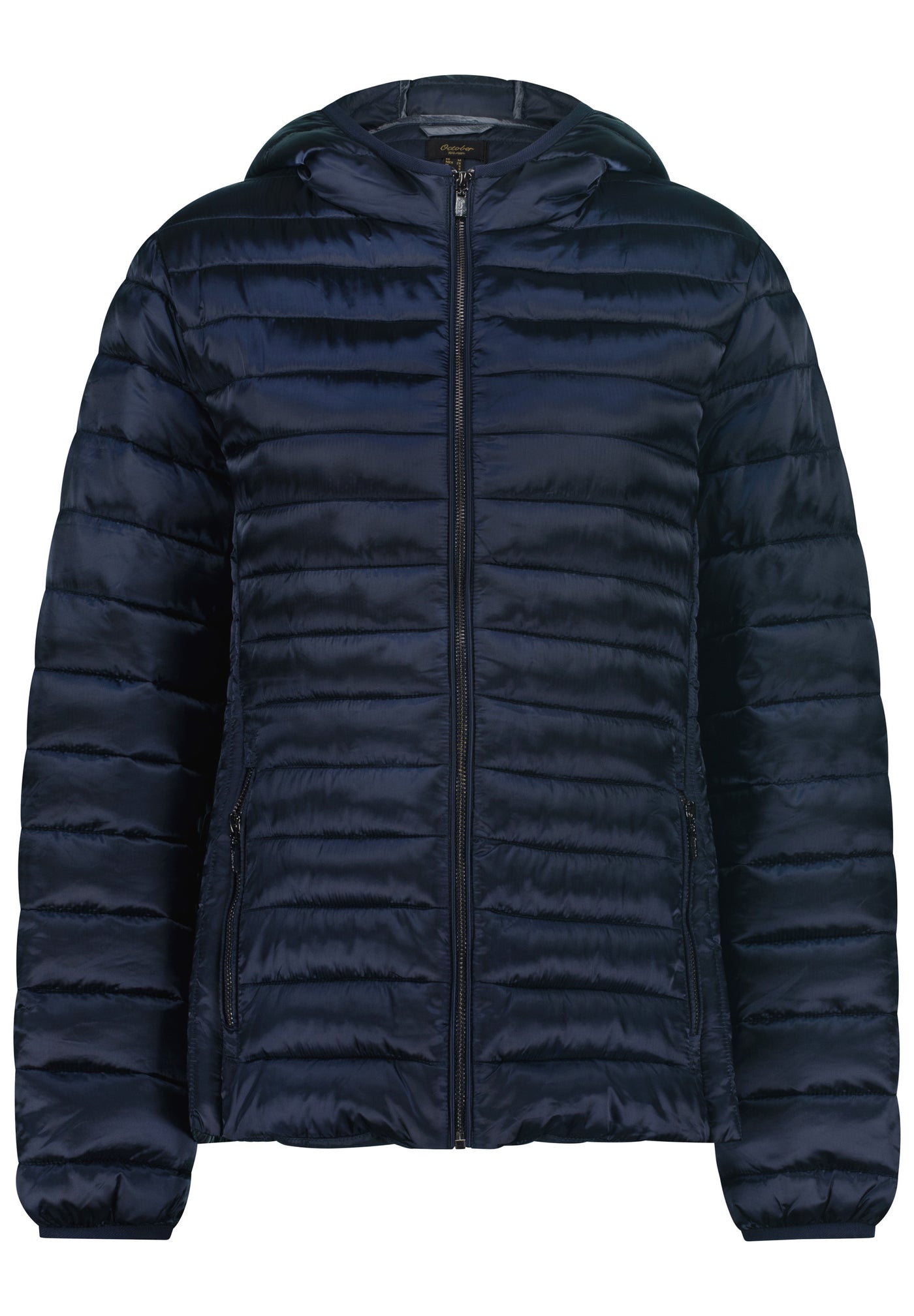 FITTED PARKA WITH BLUE HOOD