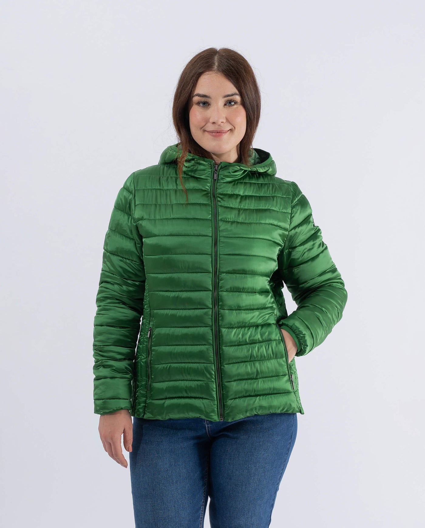 FITTED PARKA WITH GREEN HOOD