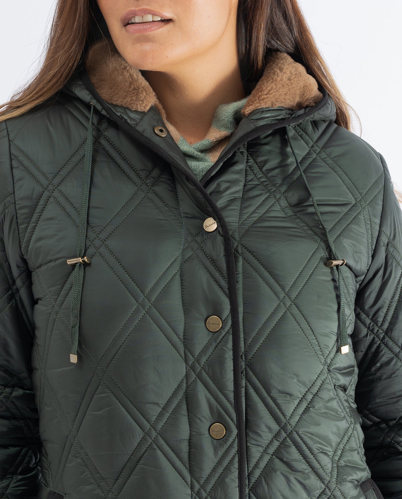 PARKA HUSKY LARGA PELO INTERIOR  VERDE OSCURO