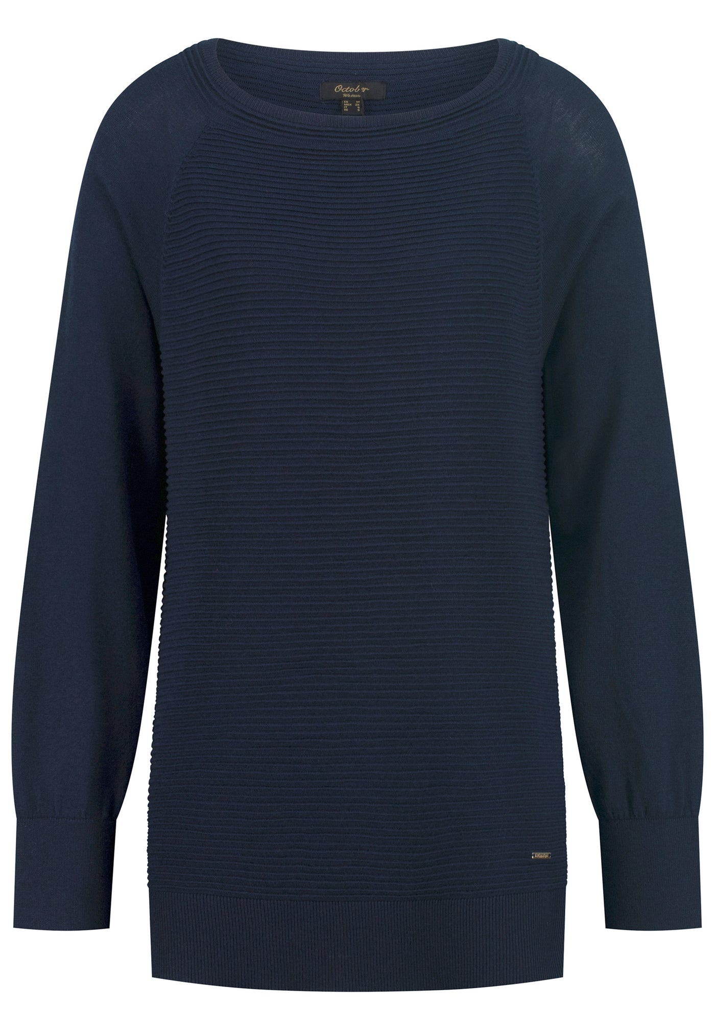 OTTOMAN SWEATER WITH SIDE OPENINGS DARK BLUE