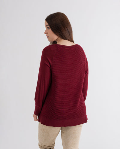 OTTOMAN SWEATER WITH SIDE OPENINGS CHERRY