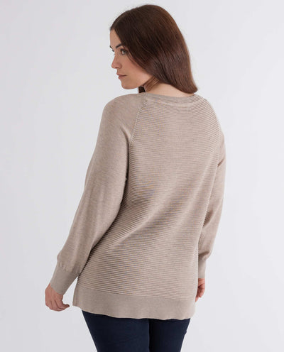 OTTOMAN SWEATER WITH SIDE OPENINGS TOPO
