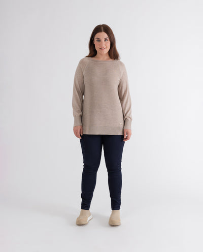 OTTOMAN SWEATER WITH SIDE OPENINGS TOPO