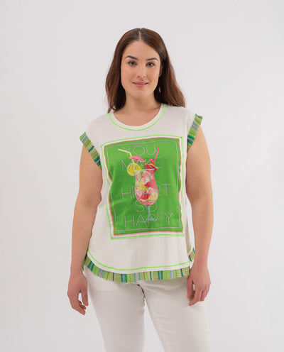 T-SHIRT WITH GREEN FRUIT DRINK
