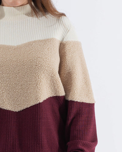 SWEATSHIRT WITH BLOCKS AND CHERRY TEXTURES