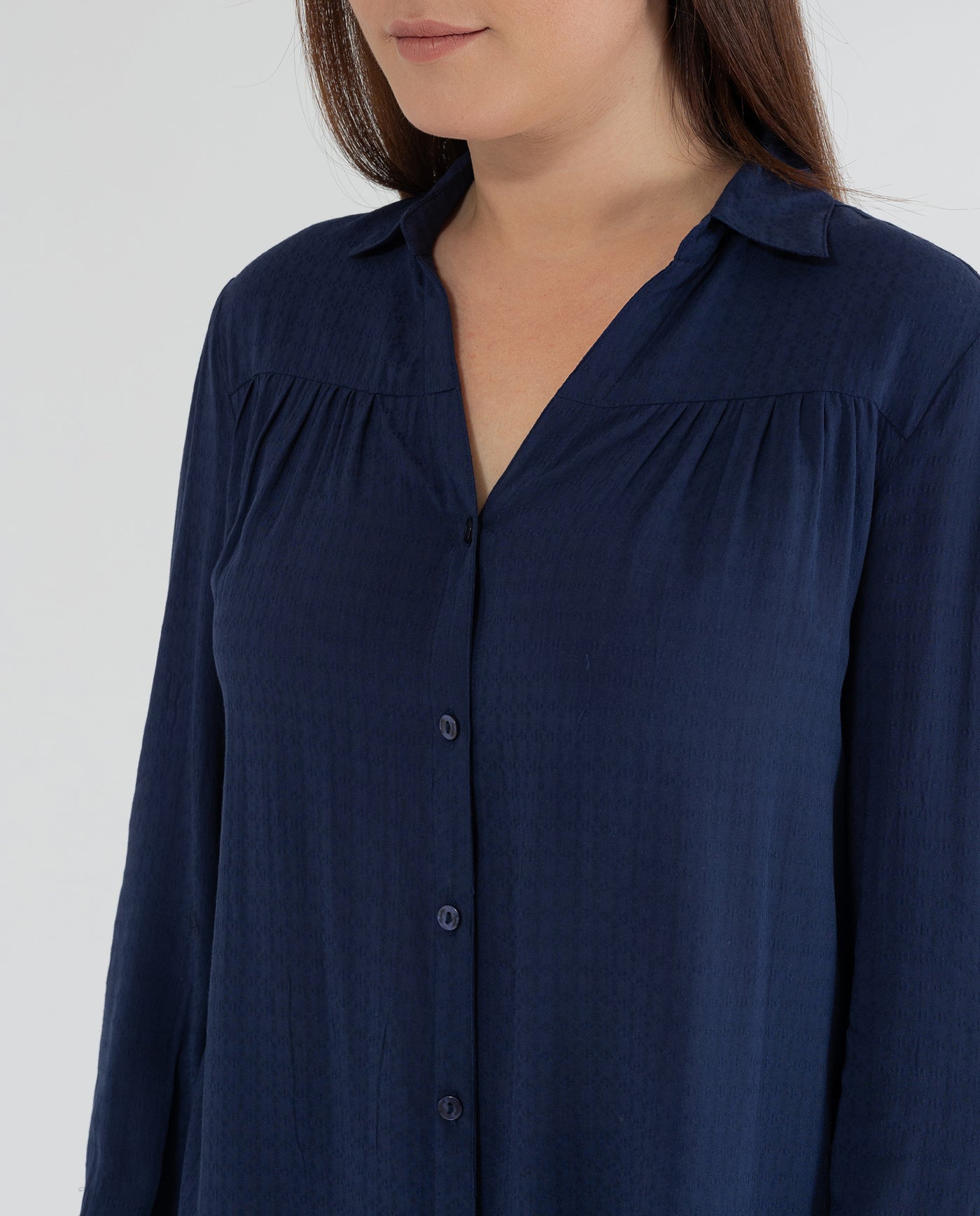 BLUSA TINTA UNITA JACQUARD BLU NAVY