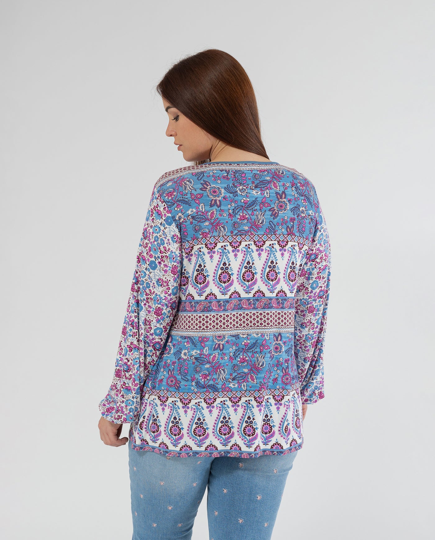 CAMICETTA BOHO FIORE BLU