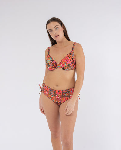 PRINTED BRA WITH ORANGE UNDERWIRE