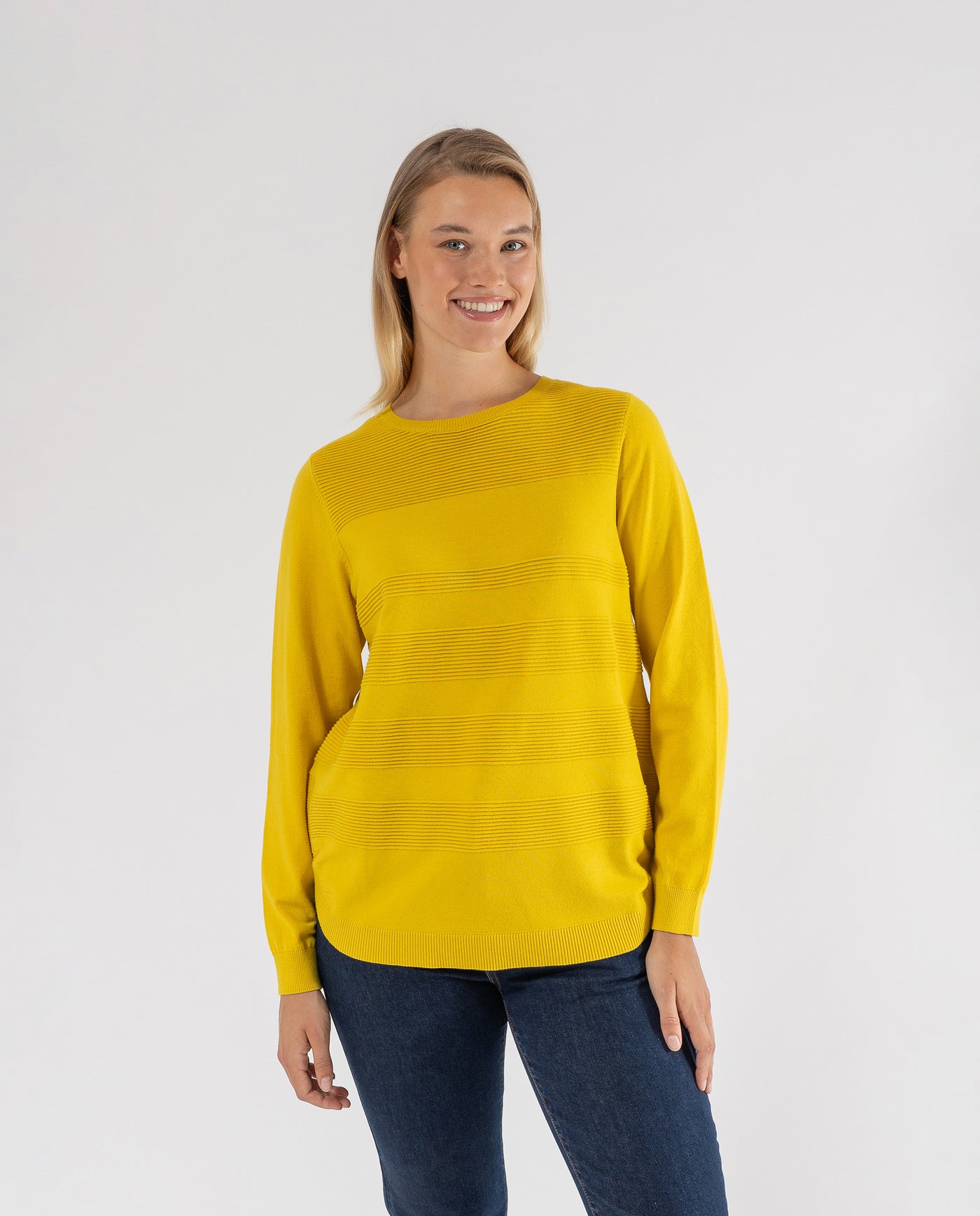 JERSEY OTTOMAN BAJO REDONDEADO MOSTAZA