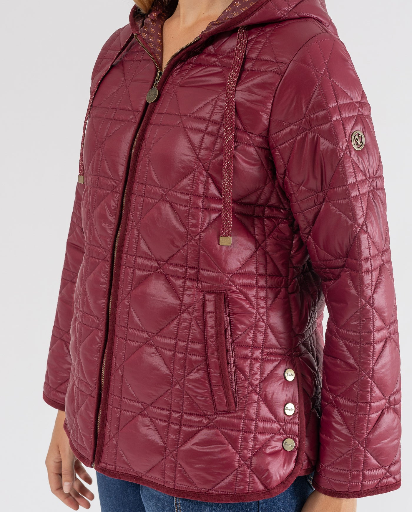 PARKA CON CAPPUCCIO E POZZETTI A CONTRASTO MARINO