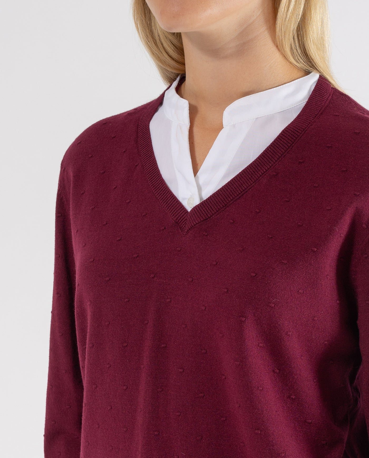 MAGLIA CON COLLO A CAMICIA MARRONE
