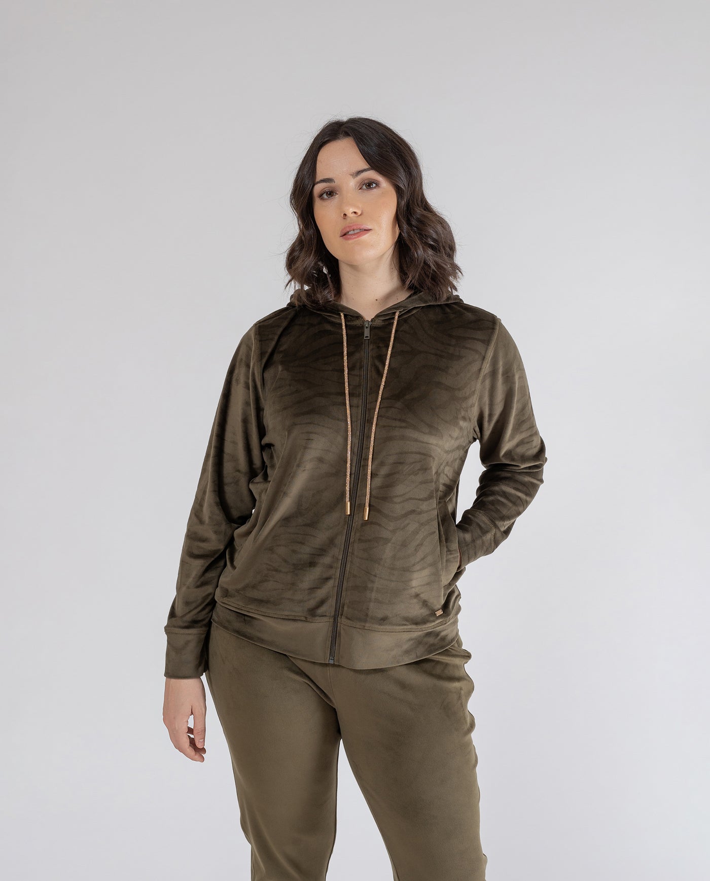 SUDADERA TERCIOPELO  CAQUI