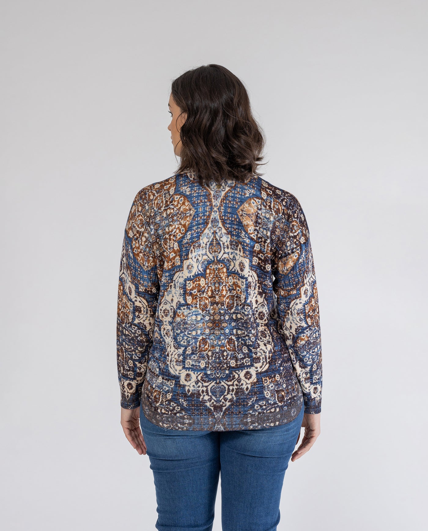 JERSEY ESTAMPADO BOHO POSICIONAL  AZUL