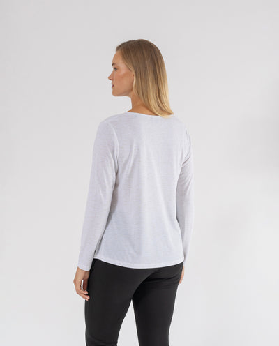 T-SHIRT CON DETTAGLIO NODO CON FILO METALLICO BIANCO