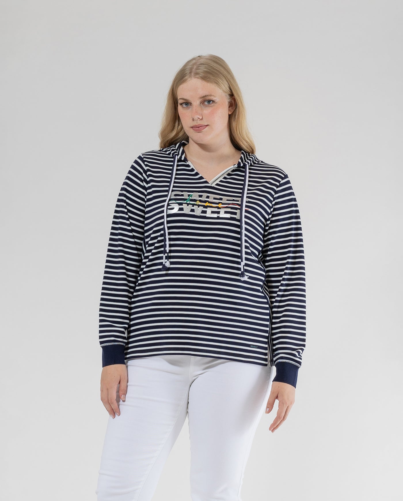 DARK BLUE STRIPED HOODIE
