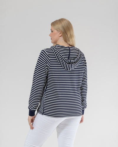 DARK BLUE STRIPED HOODIE