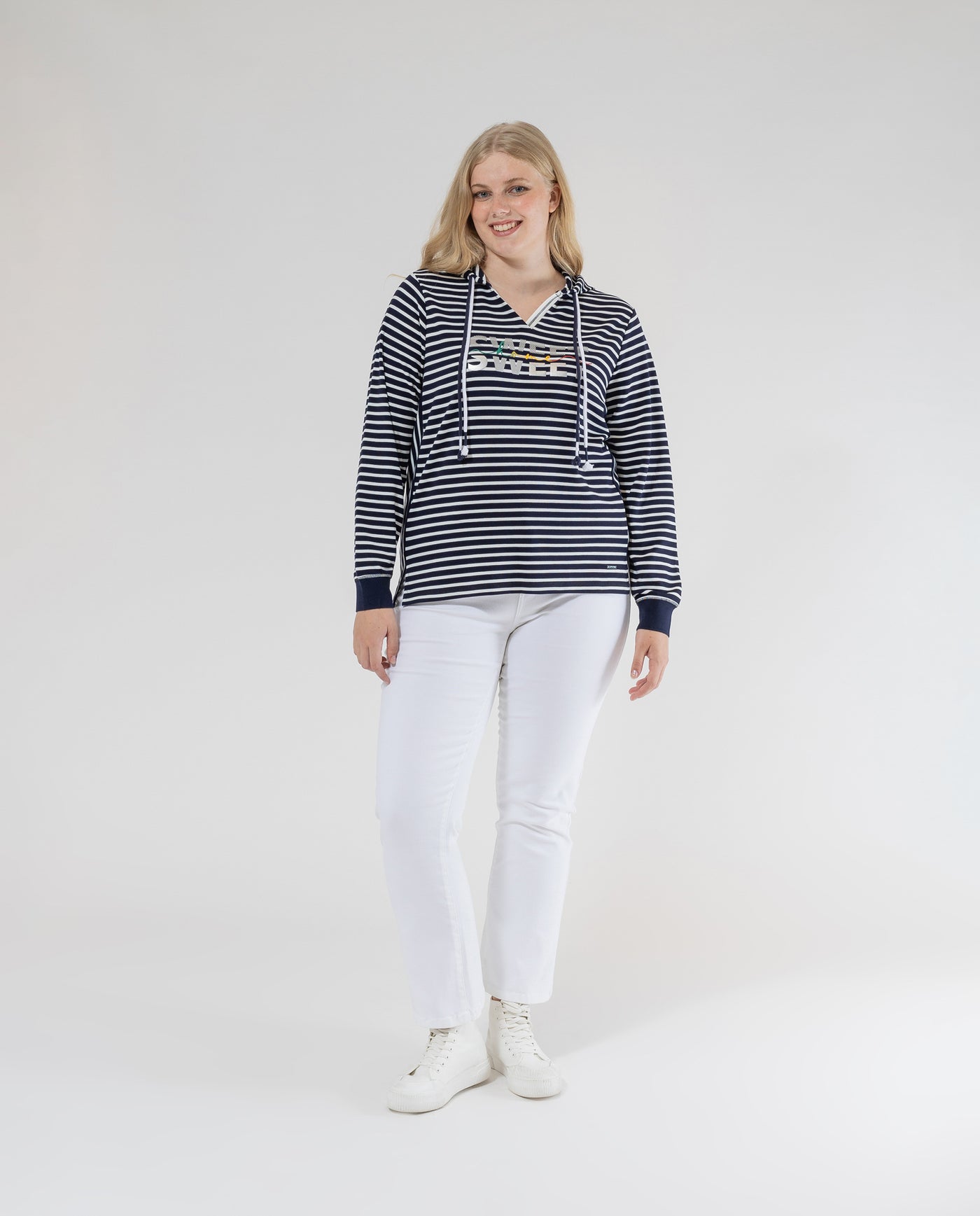 DARK BLUE STRIPED HOODIE