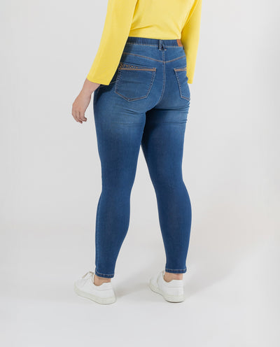 JEGGINS PUSH UP CON BOLSILLOS STRASS AZUL MEDIO