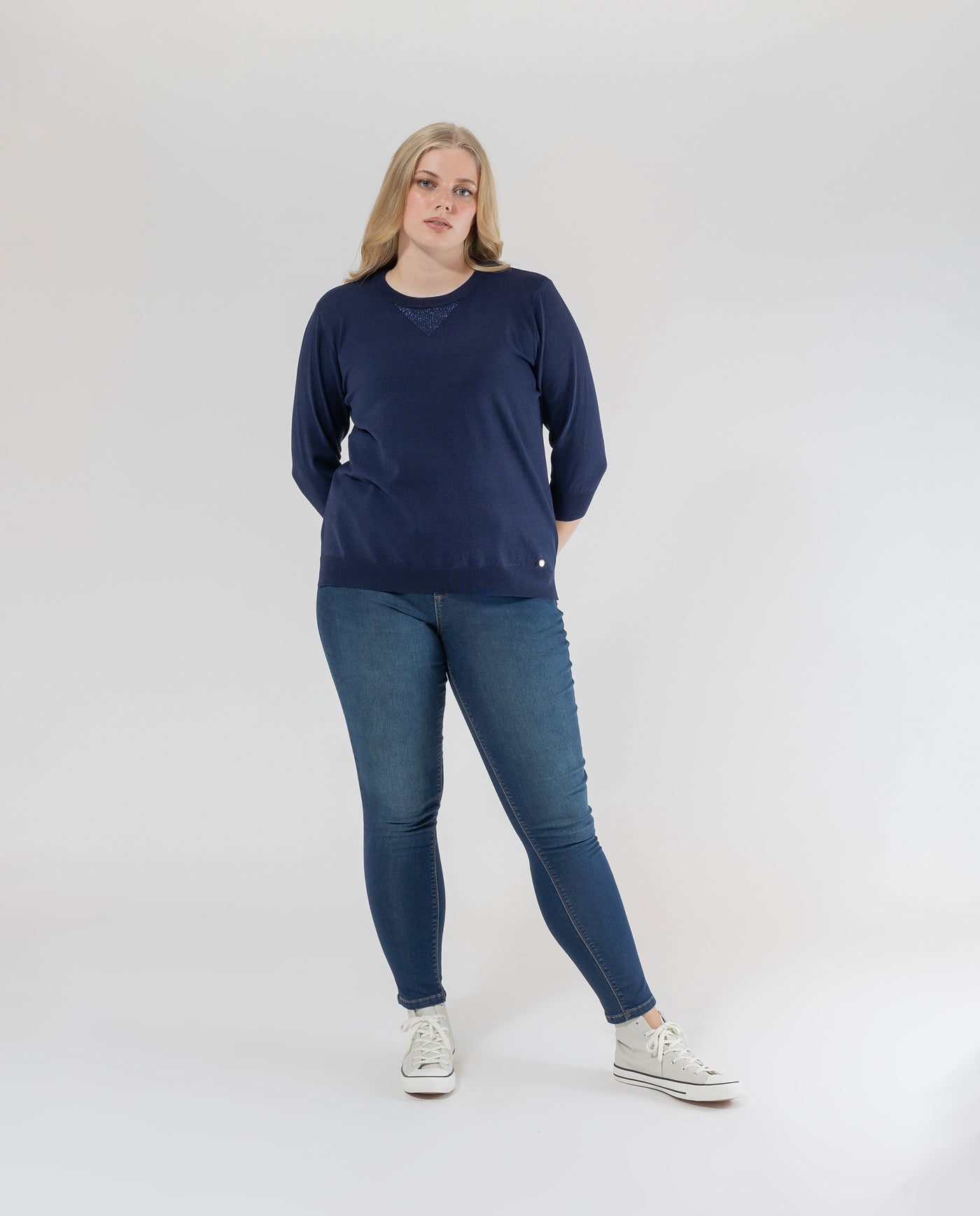 JEGGINS PUSH UP CON BOLSILLOS STRASS AZUL OSCURO