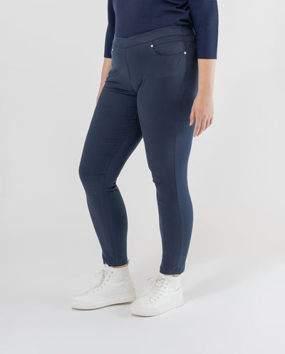 LEGGINGS CON CINTURA ELASTICA  AZUL OSCURO