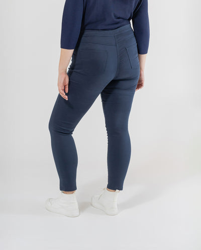 LEGGINGS CON CINTURA ELASTICA  AZUL OSCURO