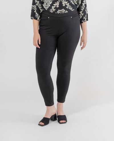 LEGGINGS WITH ELASTIC WAIST BLACK