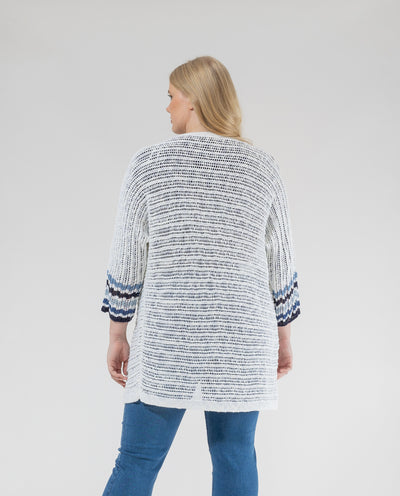 UNKNOWN CARDIGAN WITH BLUE BORDER