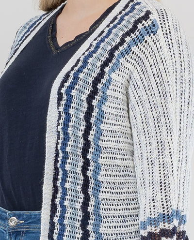 UNKNOWN CARDIGAN WITH BLUE BORDER