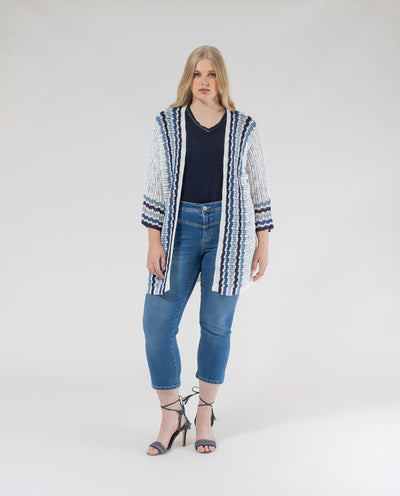 UNKNOWN CARDIGAN WITH BLUE BORDER