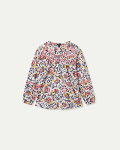 CAMISETA ESTAMPADA ESCOTE PICO  ROSA