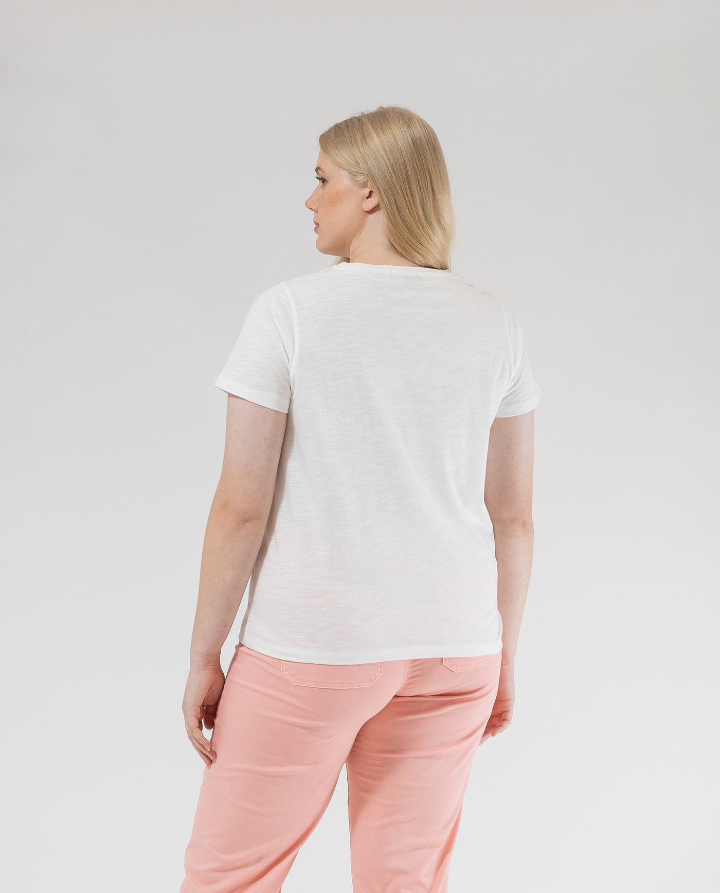 SHORT SLEEVE T-SHIRT WITH RAW FRONT EMBROIDERY