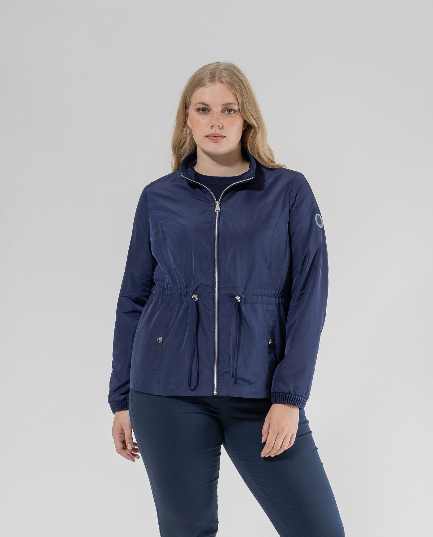 SHORT PARKA WITH HIGH NECK DARK BLUE