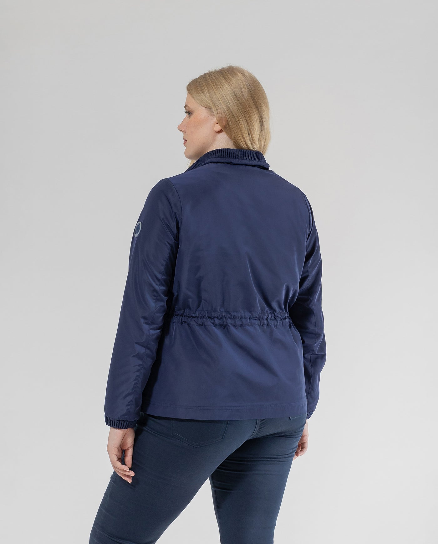SHORT PARKA WITH HIGH NECK DARK BLUE