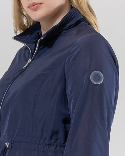 SHORT PARKA WITH HIGH NECK DARK BLUE