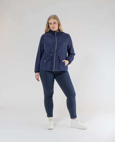 SHORT PARKA WITH HIGH NECK DARK BLUE