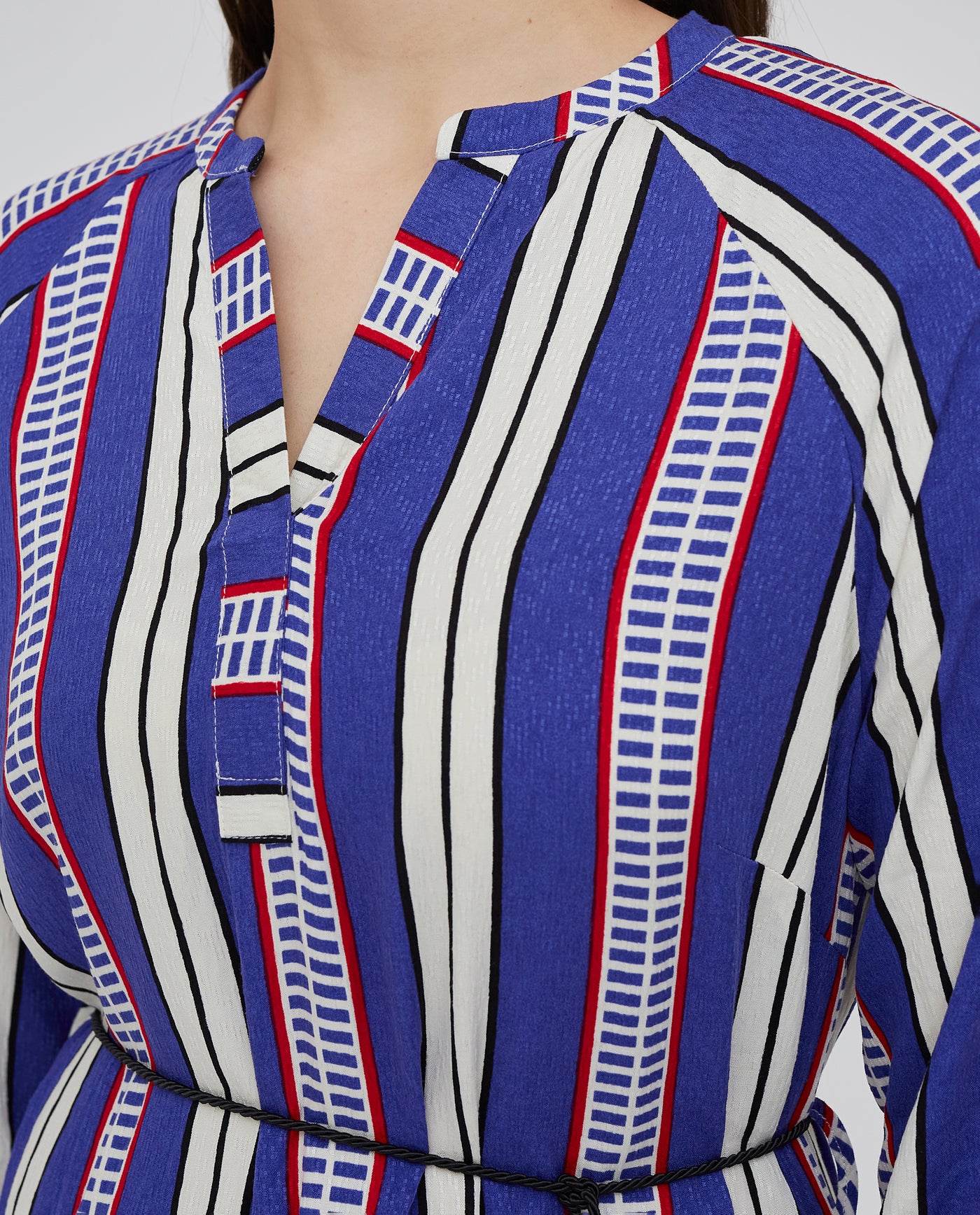 VESTIDO RAYAS LARGO MIDI AZUL