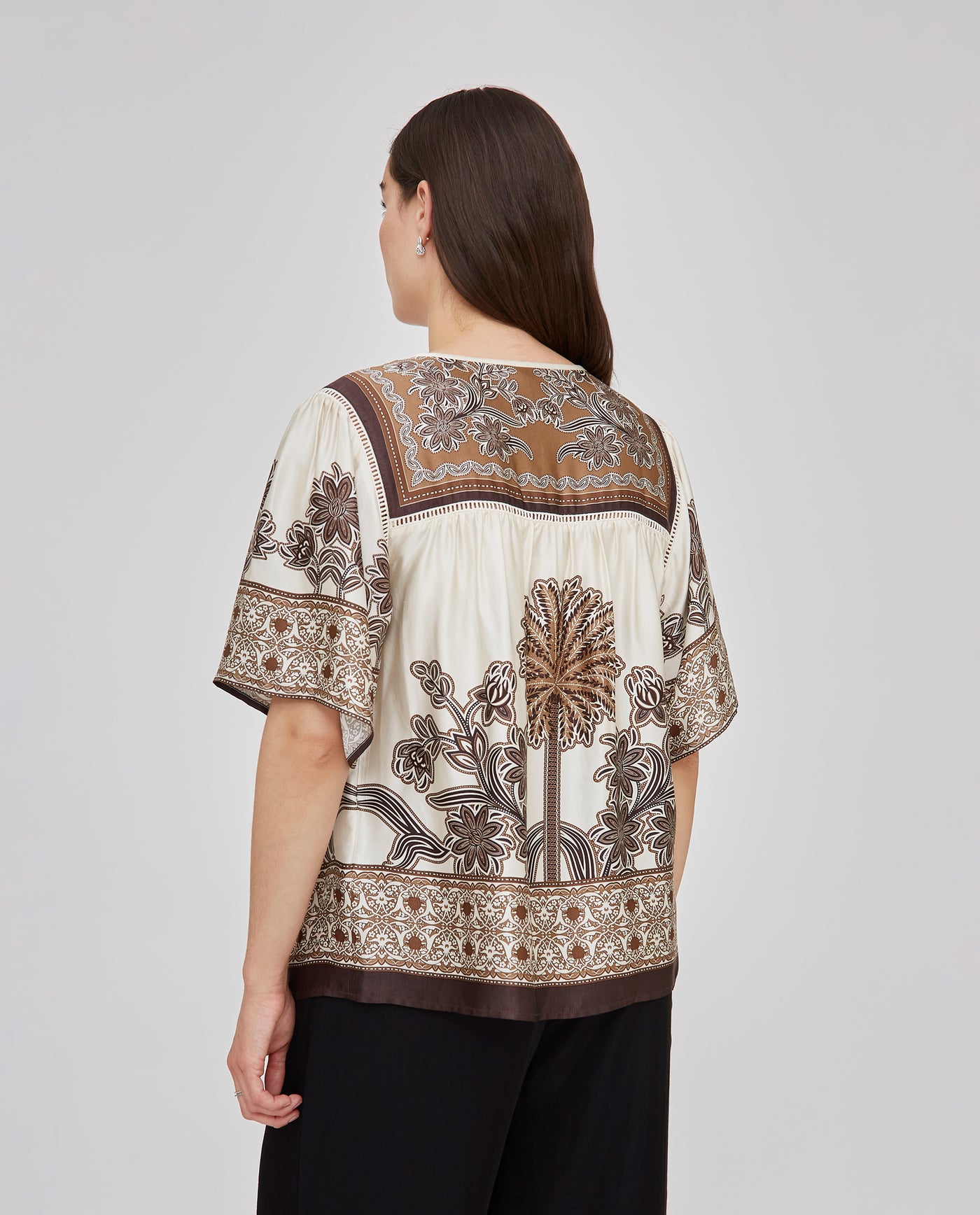 BLUSA MANGA CORTA PRINT POSICIONAL CRUDO