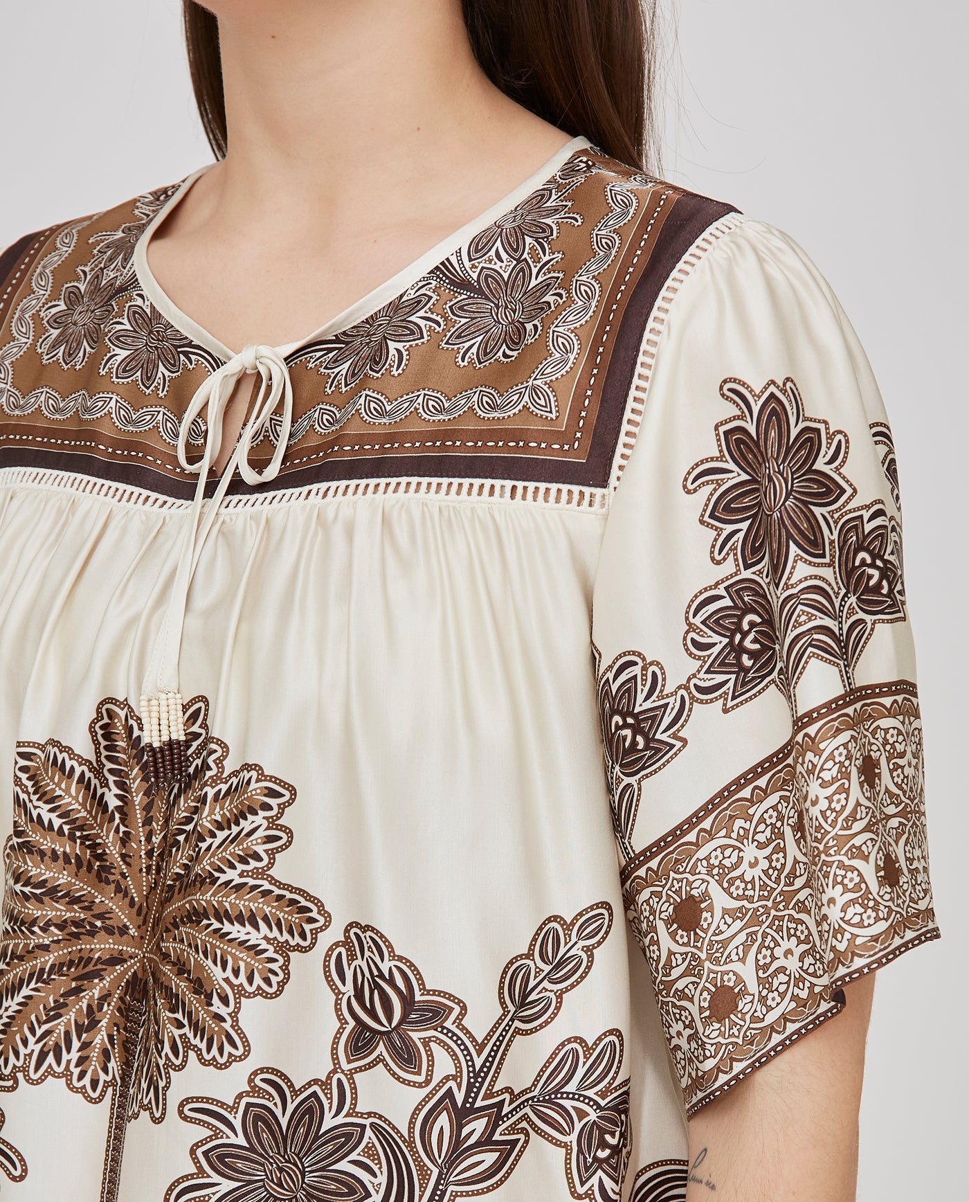 BLUSA MANGA CORTA PRINT POSICIONAL CRUDO
