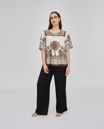 BLUSA MANGA CORTA PRINT POSICIONAL CRUDO