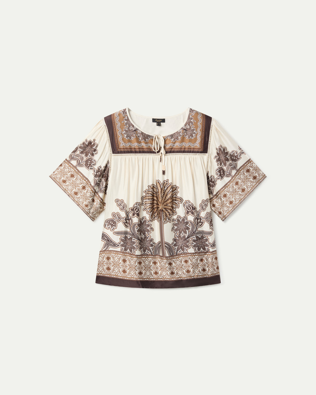 BLUSA MANGA CORTA PRINT POSICIONAL CRUDO