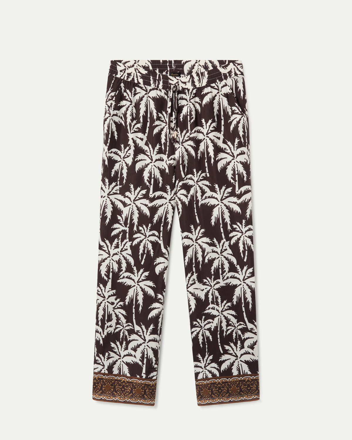 PANTALÓN RECTO ESTAMPADO CON CINTURA ELASTICA CRUDO