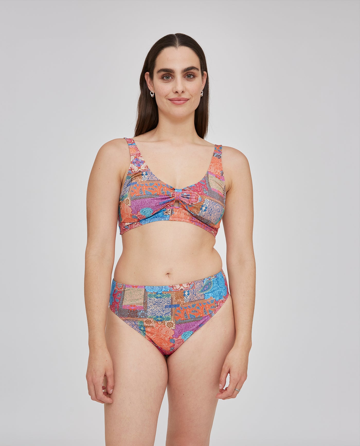 BIKINI BRAGA ESTAMPADA CON CINTURA ALTA MAGENTA